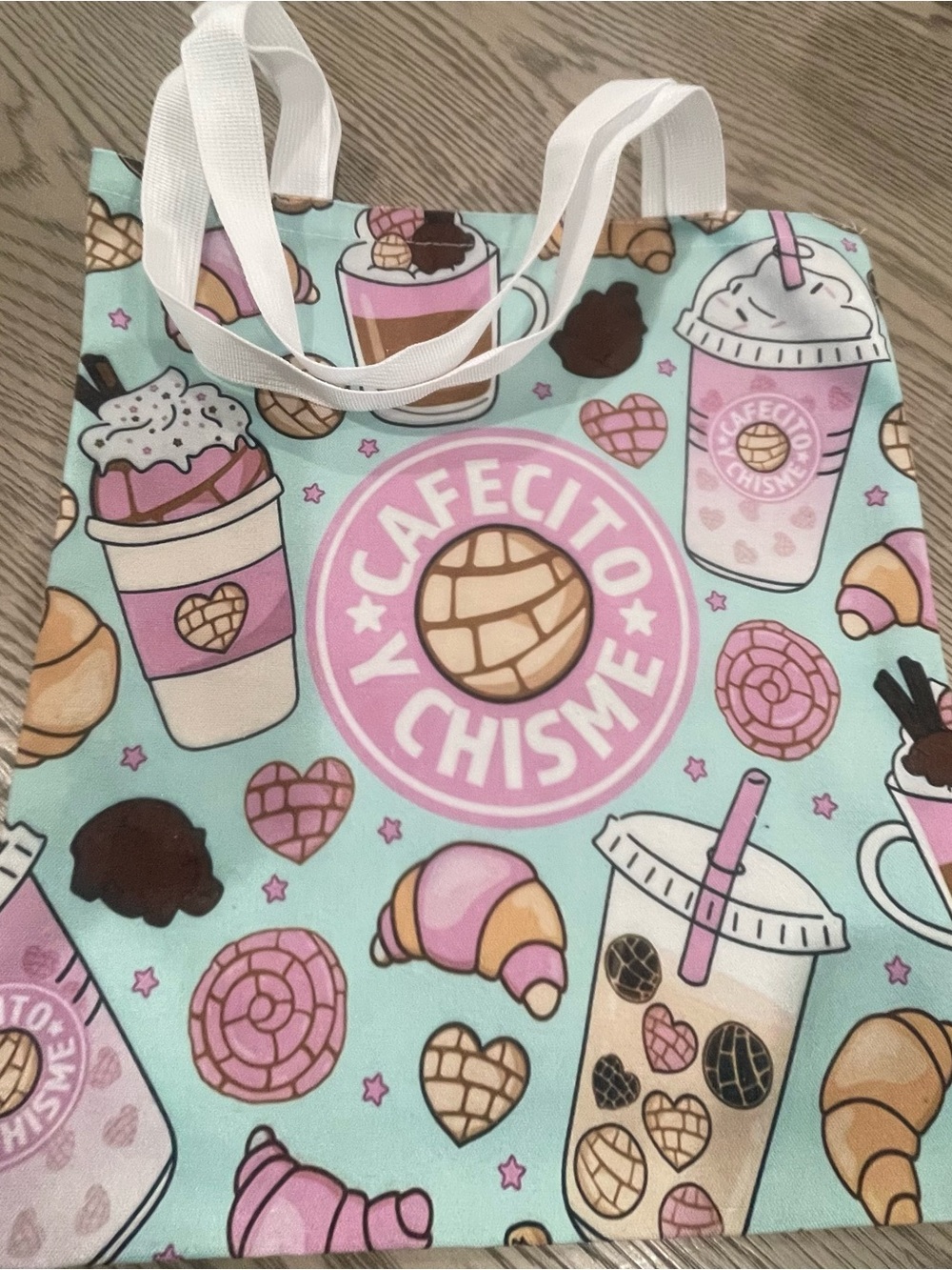 Kids Tote Bag - Mint & Pink